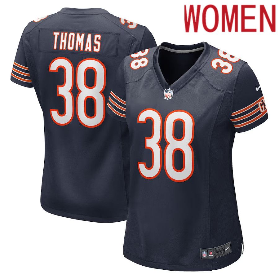 Women Chicago Bears #38 A.J. Thomas Nike Navy Game Player NFL Jersey